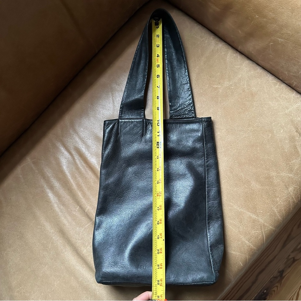 Vintage Helmut Lang Archive black leather asymmetrical one strap bag - Picture 9 of 11